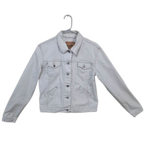 Levi Strauss Signature Beige Jean Trucker Jacket Women’s Size Small Pockets